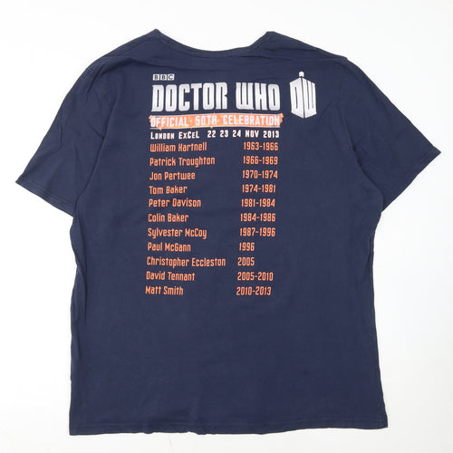 BBC Doctor Who Men's Navy 50th Anniversary XL T-Shirt