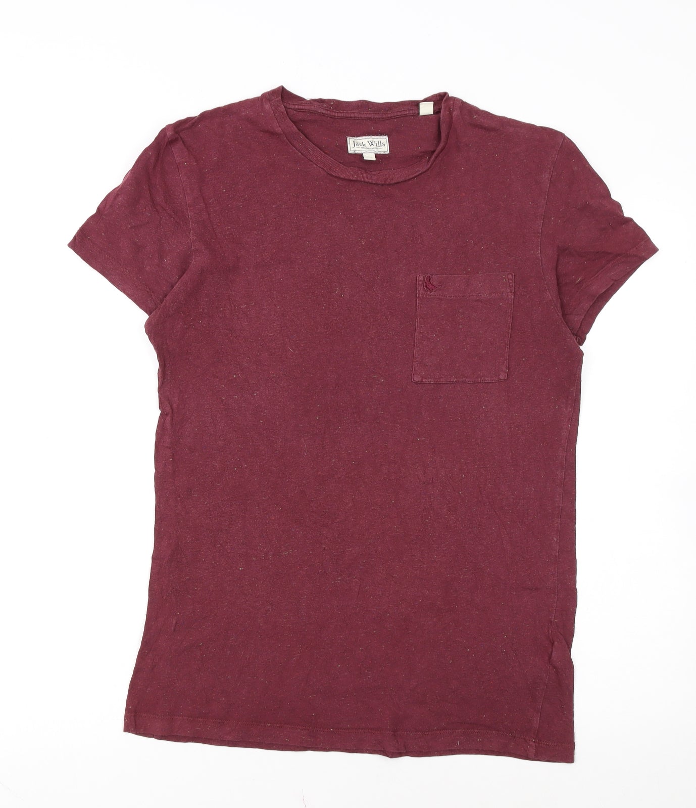 Jack Wills Men's Burgundy Crew Neck Short Sleeve T-Shirt XS