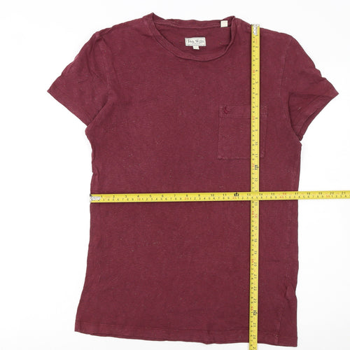 Jack Wills Men's Burgundy Crew Neck Short Sleeve T-Shirt XS