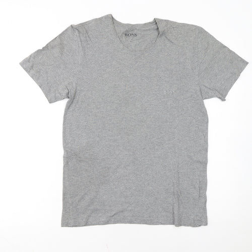 Hugo Boss Men's Grey Cotton Crew Neck Short Sleeve T-Shirt Size S