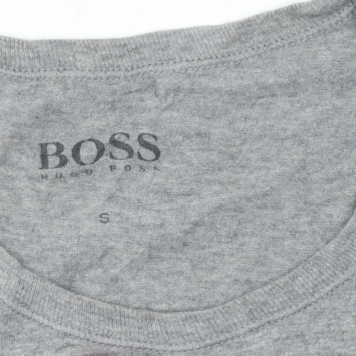 Hugo Boss Men's Grey Cotton Crew Neck Short Sleeve T-Shirt Size S