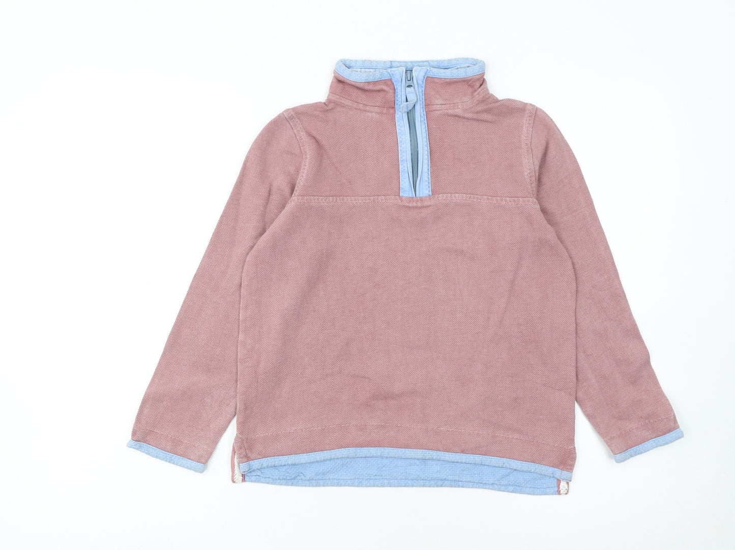 FatFace Girls Pink Half Zip Sweatshirt 10-11 Years Cotton Casual Top