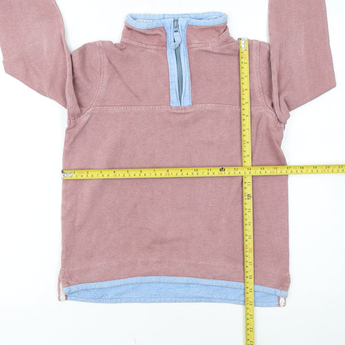 FatFace Girls Pink Half Zip Sweatshirt 10-11 Years Cotton Casual Top