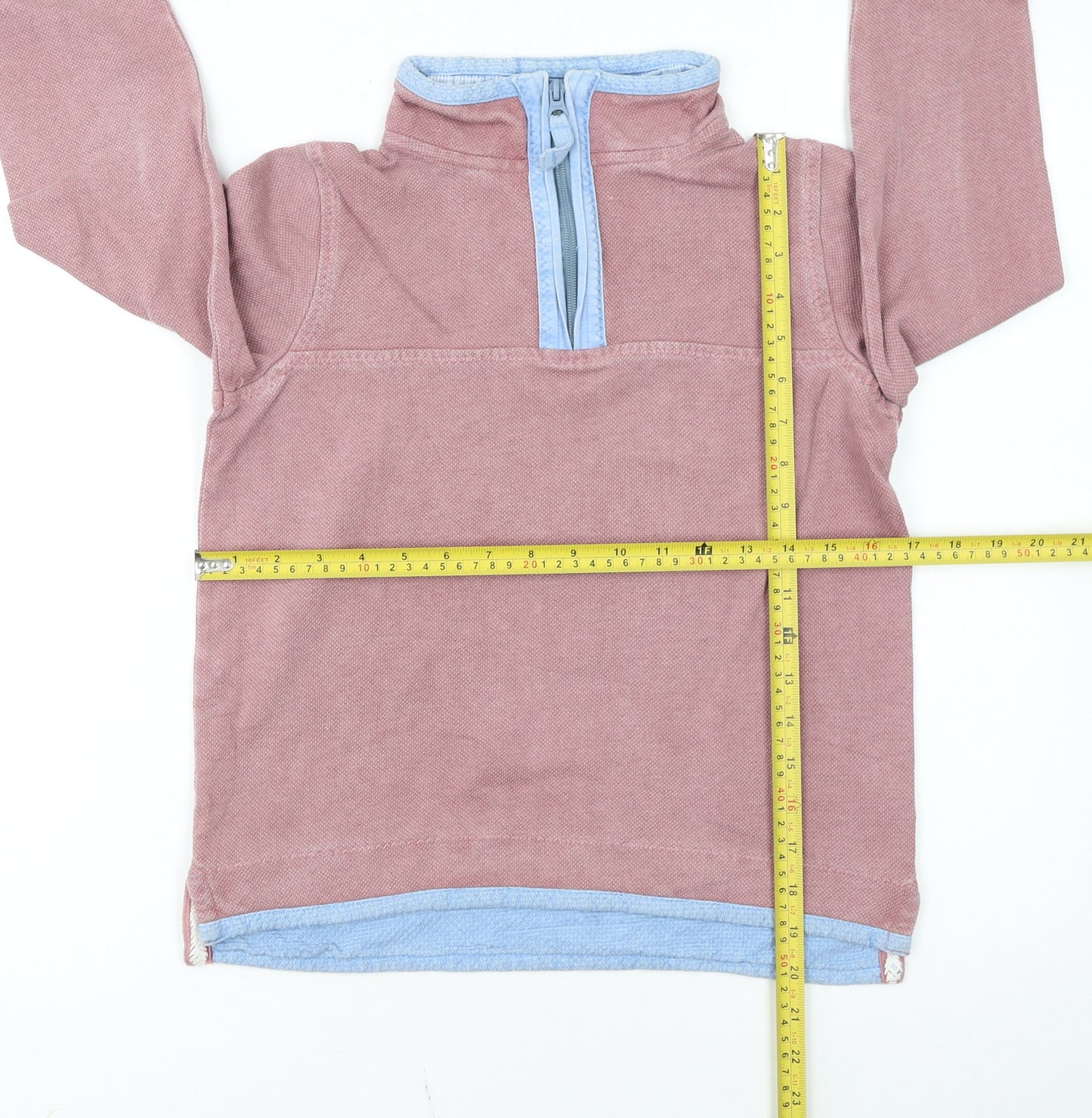 FatFace Girls Pink Half Zip Sweatshirt 10-11 Years Cotton Casual Top