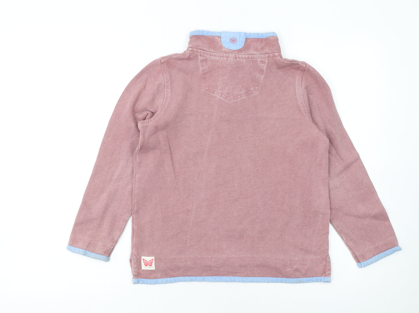 FatFace Girls Pink Half Zip Sweatshirt 10-11 Years Cotton Casual Top