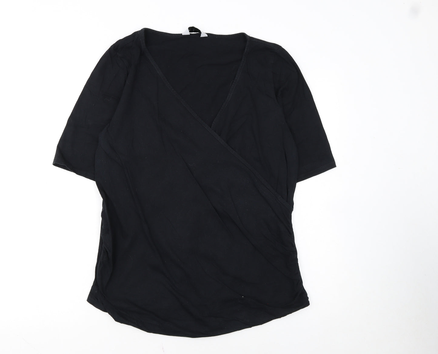 Dorothy Perkins Women's Black Wrap Jersey Blouse UK 16