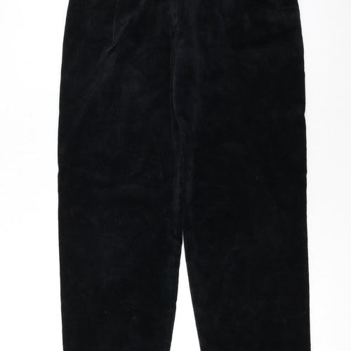 Le Galline Italia Women's Black Wool Blend High Waist Tapered Trousers Size 10
