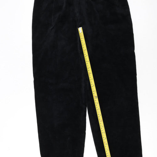Le Galline Italia Women's Black Wool Blend High Waist Tapered Trousers Size 10