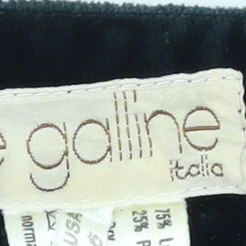 Le Galline Italia Women's Black Wool Blend High Waist Tapered Trousers Size 10