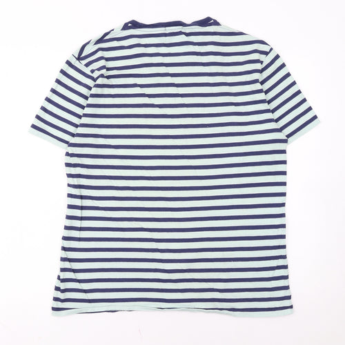 Ralph Lauren Men's Blue Striped Cotton Slim Fit T-Shirt Size L