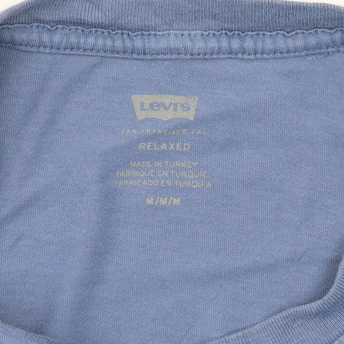 Levi's Men's Blue Relaxed Fit Logo Crew Neck Short Sleeve T-Shirt Size M