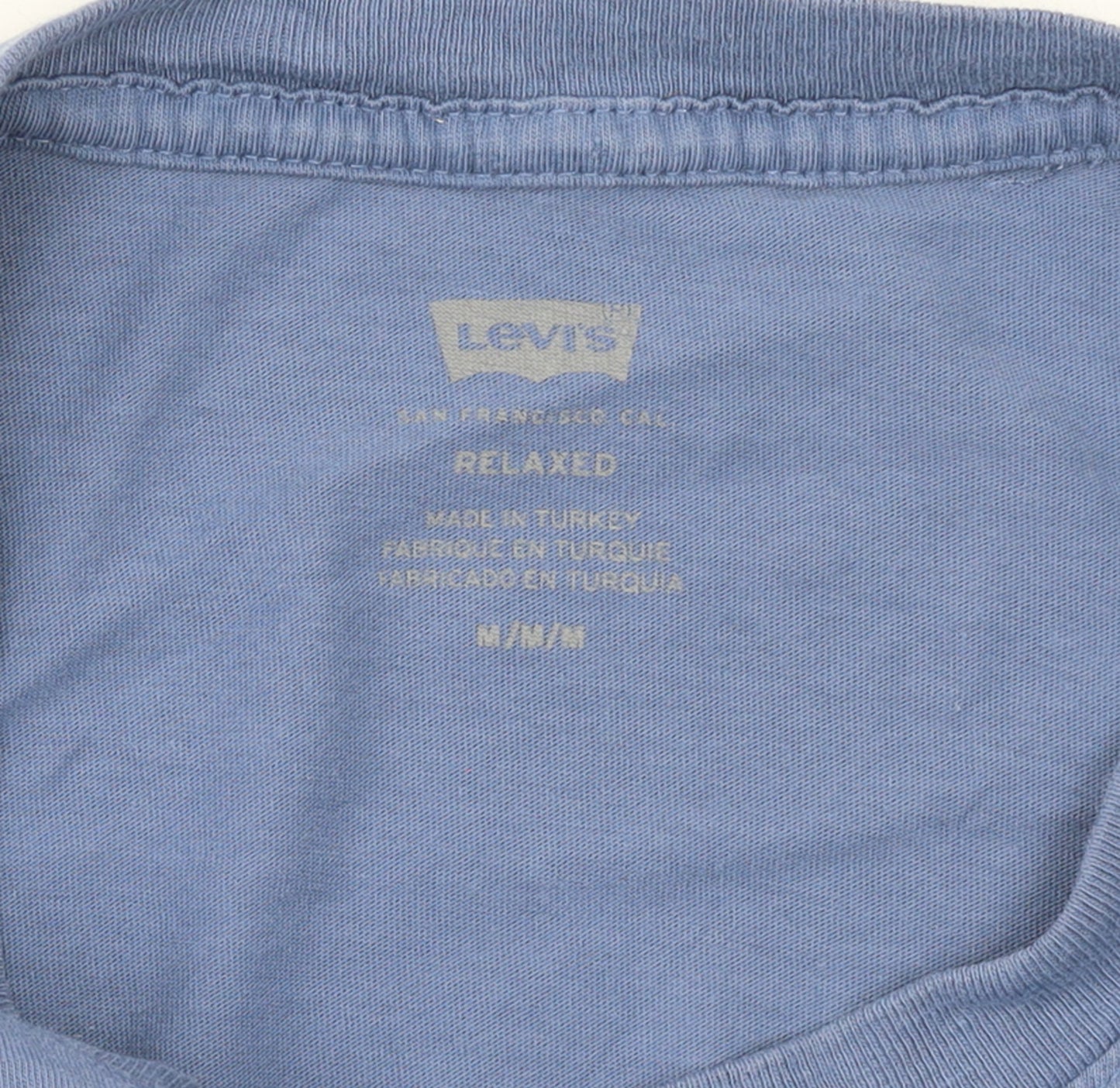 Levi's Men's Blue Relaxed Fit Logo Crew Neck Short Sleeve T-Shirt Size M