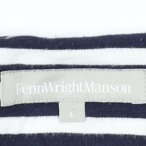 Fenn Wright Manson Women Navy White Stripe Tunic L Cotton Top