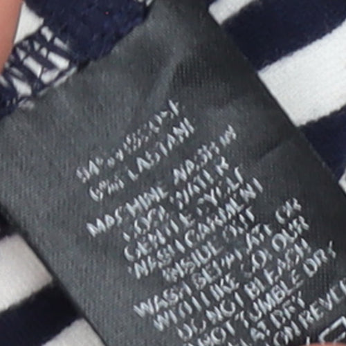Fenn Wright Manson Women Navy White Stripe Tunic L Cotton Top