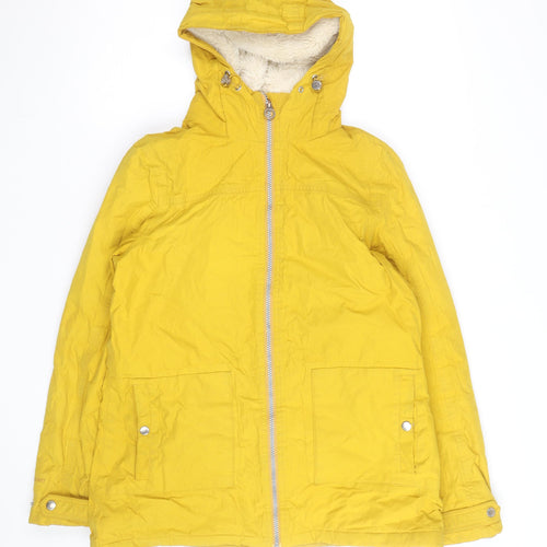 Regatta Women's Yellow Hooded Parka Jacket Size 10 Lined Waterproof Coat