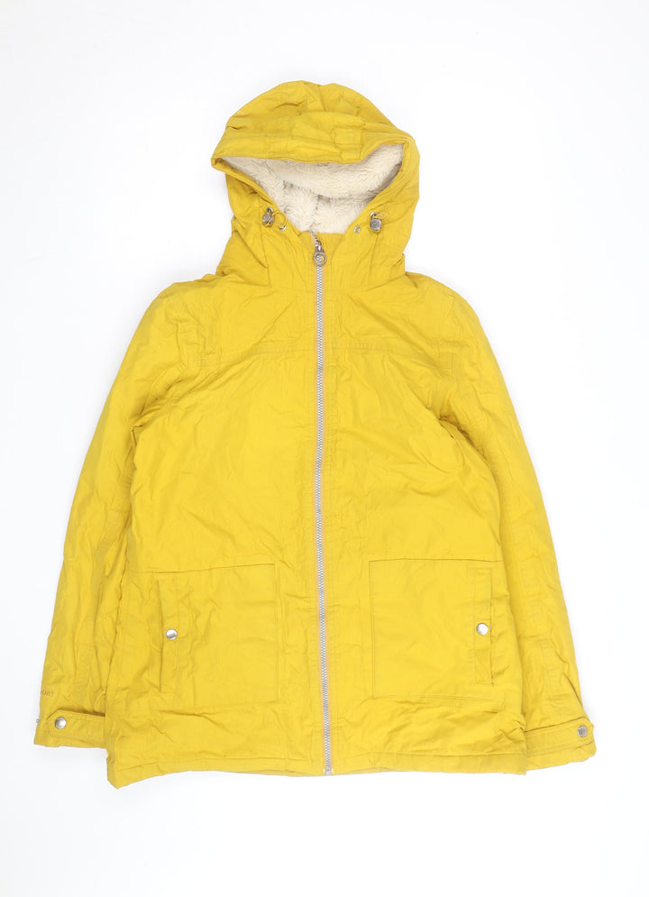 Regatta Women's Yellow Hooded Parka Jacket Size 10 Lined Waterproof Coat