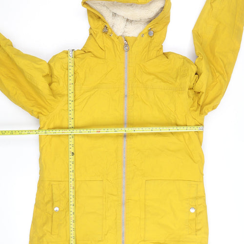 Regatta Women's Yellow Hooded Parka Jacket Size 10 Lined Waterproof Coat