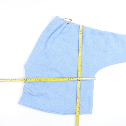Zara Women Blue Wool Blend Asymmetrical Pullover Jumper Size 12