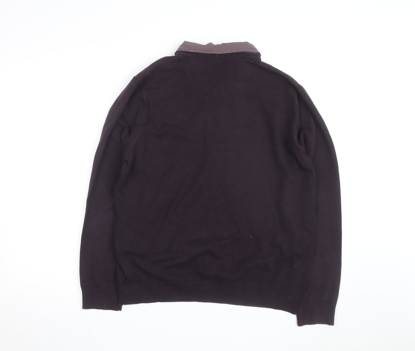 Marks and Spencer Men’s Brown V-Neck Pullover Jumper Size L Classic Fit