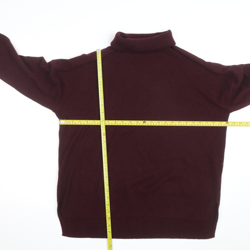 Whistles Mens Red Roll Neck Wool Cashmere Jumper Size L