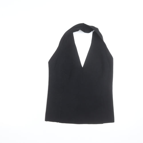 Reiss Women’s Black Halter Neck Knit Camisole Tank Top L