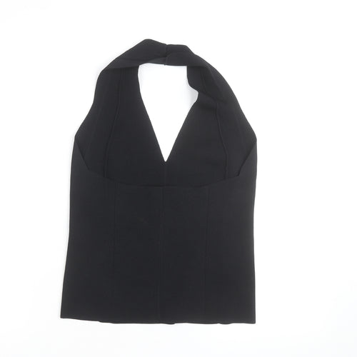 Reiss Women’s Black Halter Neck Knit Camisole Tank Top L