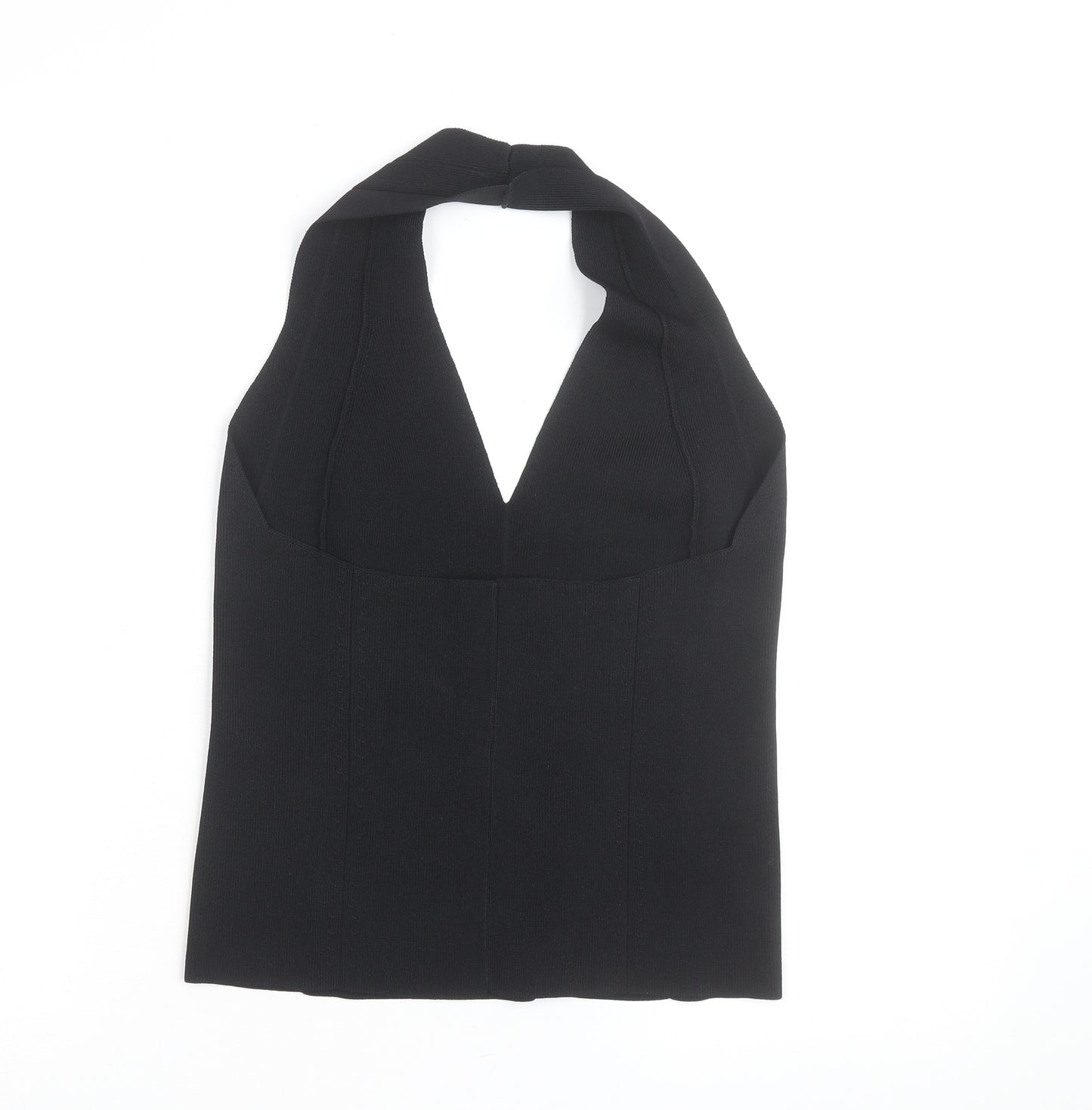 Reiss Women’s Black Halter Neck Knit Camisole Tank Top L