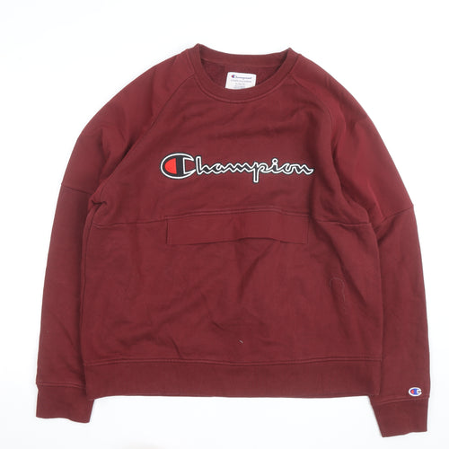 Champion Men's Red XL Pullover Sweatshirt Crew Neck Logo Fleece