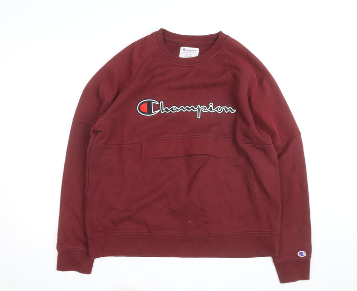 Champion Men's Red XL Pullover Sweatshirt Crew Neck Logo Fleece
