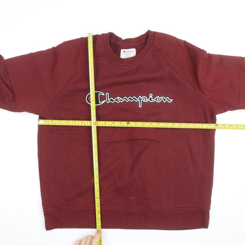Champion Men's Red XL Pullover Sweatshirt Crew Neck Logo Fleece