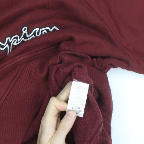 Champion Men's Red XL Pullover Sweatshirt Crew Neck Logo Fleece
