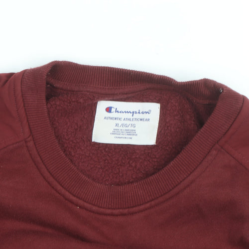Champion Men's Red XL Pullover Sweatshirt Crew Neck Logo Fleece