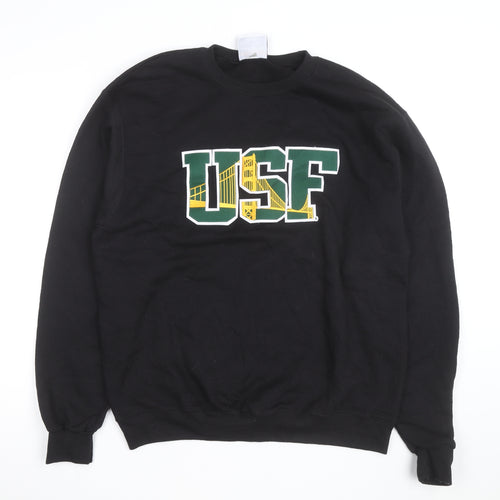 Champion Men’s Black USF Crew Neck Sweatshirt L Pullover Logo