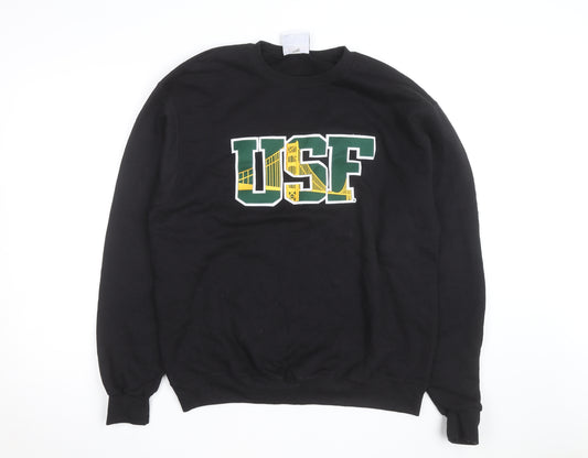 Champion Men’s Black USF Crew Neck Sweatshirt L Pullover Logo