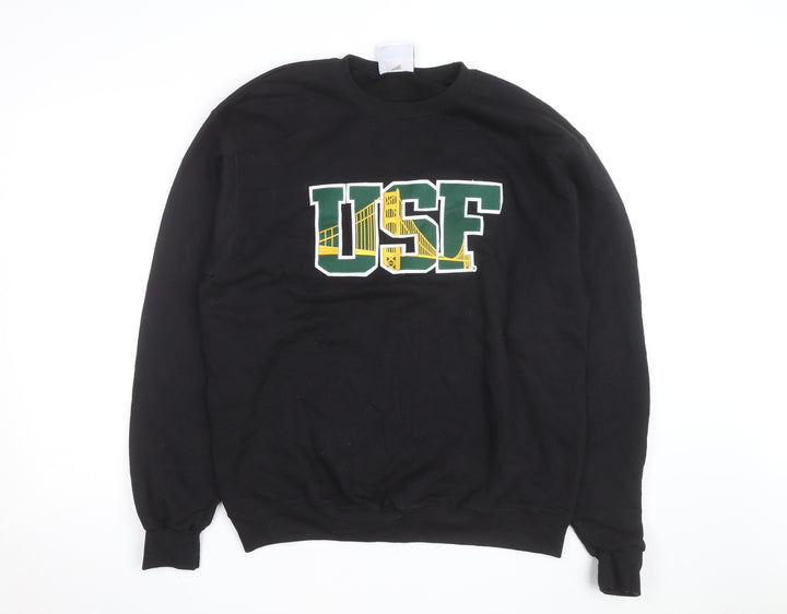 Champion Men’s Black USF Crew Neck Sweatshirt L Pullover Logo