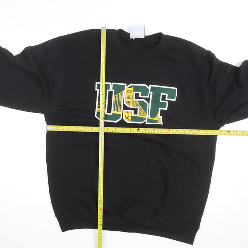 Champion Men’s Black USF Crew Neck Sweatshirt L Pullover Logo