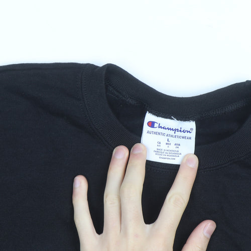 Champion Men’s Black USF Crew Neck Sweatshirt L Pullover Logo