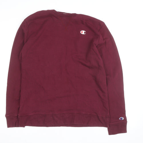 Champion Men's Red Crew Neck Pullover Sweatshirt Size M
