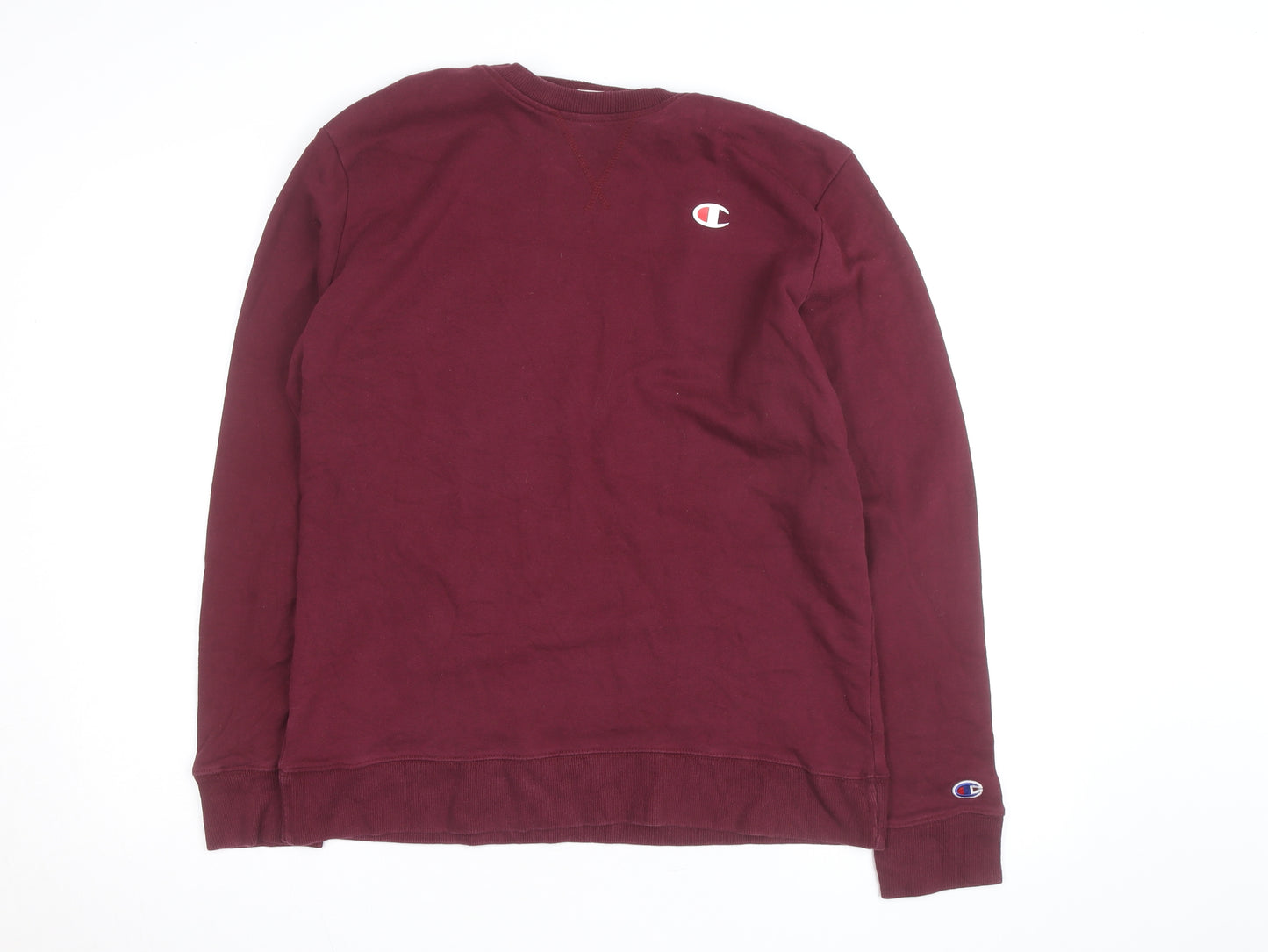 Champion Men's Red Crew Neck Pullover Sweatshirt Size M