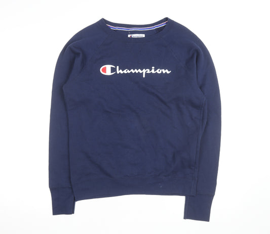 Champion Men's Navy Blue Crew Neck Sweatshirt Size S Cotton Blend
