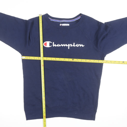 Champion Men's Navy Blue Crew Neck Sweatshirt Size S Cotton Blend