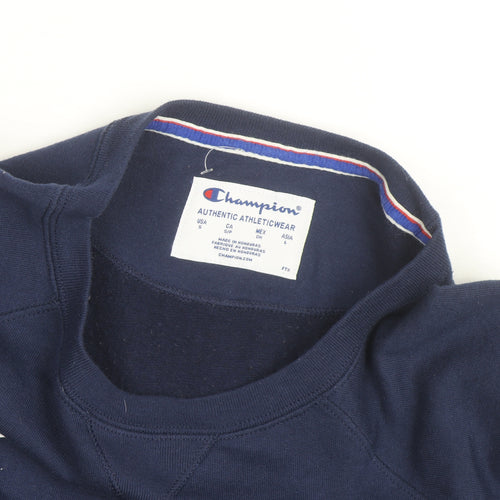 Champion Men's Navy Blue Crew Neck Sweatshirt Size S Cotton Blend