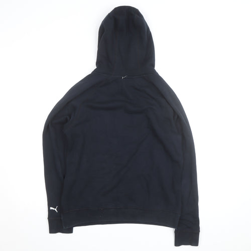 Puma Mens Black Pullover Hoodie L Logo Graphic Athletic Sweatshirt