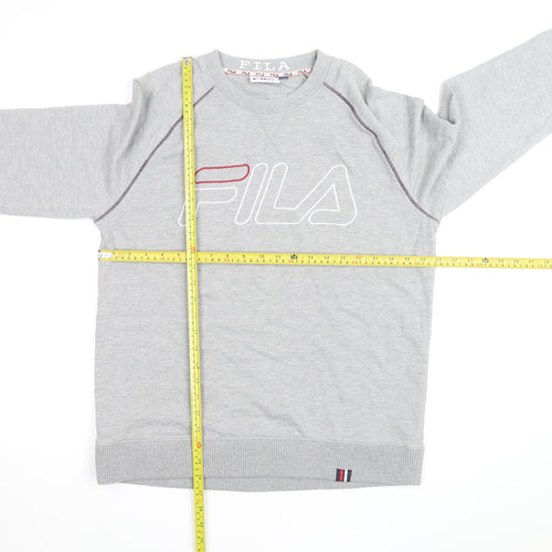 Fila Men's Grey Logo Crew Neck Pullover Sweatshirt M