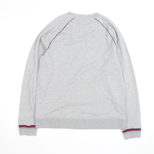 Fila Men's Grey Logo Crew Neck Pullover Sweatshirt M