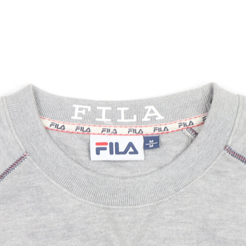 Fila Men's Grey Logo Crew Neck Pullover Sweatshirt M