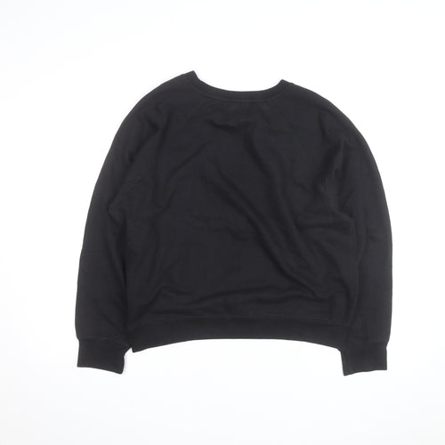 Jordache Vintage Men's Black L Pullover Sweatshirt Space Graphic Print