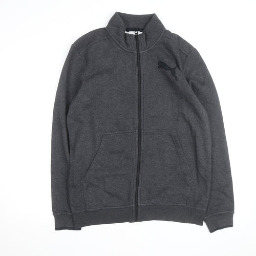 Puma Men's Grey Full Zip Sweatshirt M Regular Fit Fleece