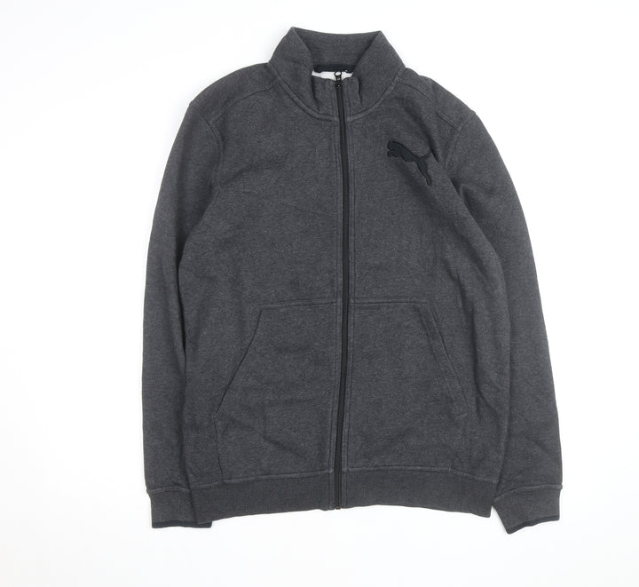 Puma Men's Grey Full Zip Sweatshirt M Regular Fit Fleece