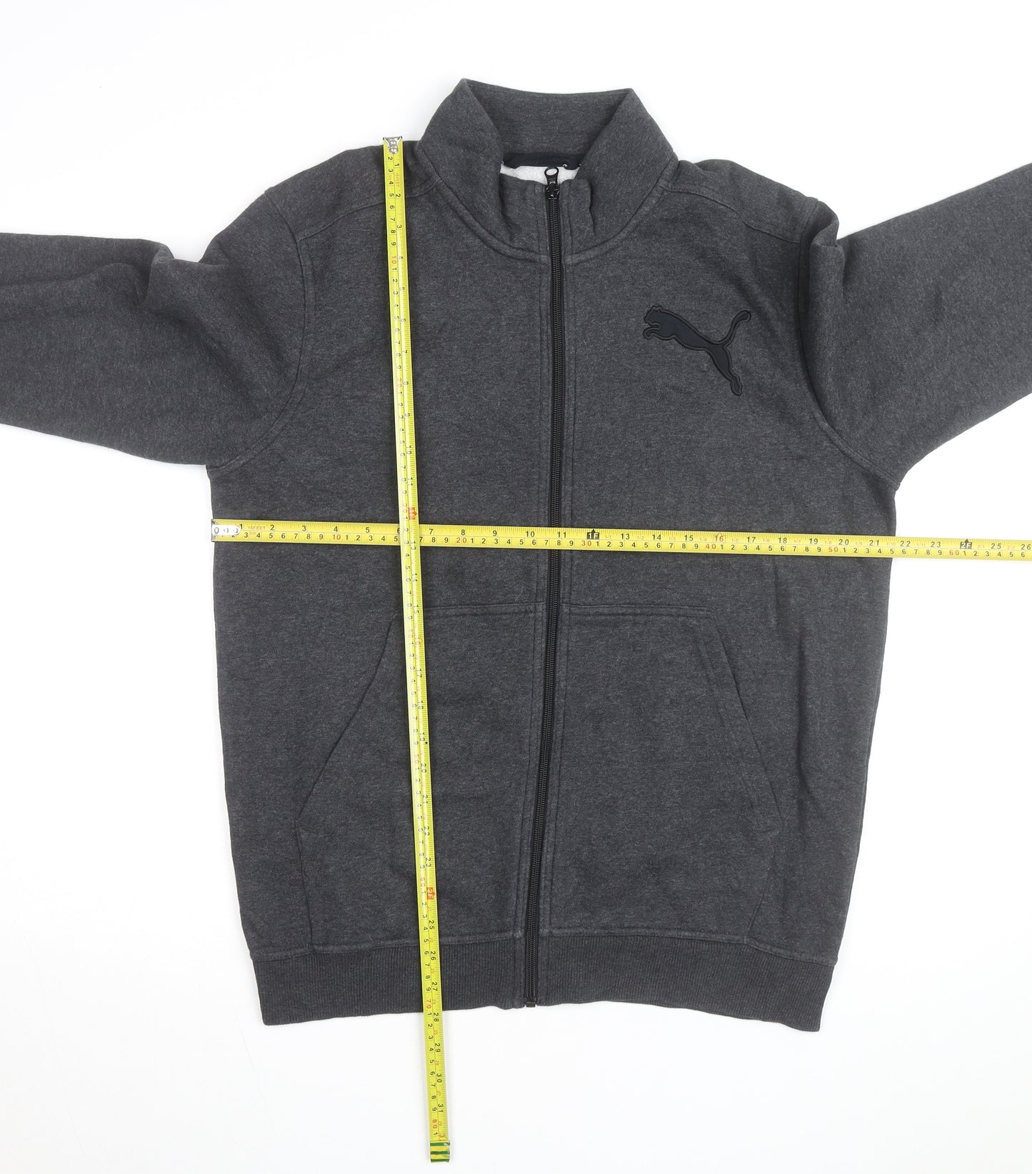 Puma Men's Grey Full Zip Sweatshirt M Regular Fit Fleece